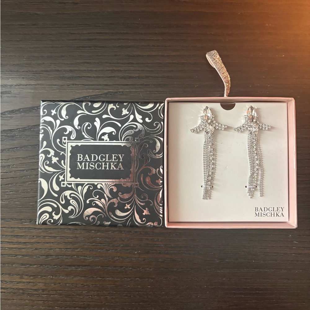 NEW Badgley Mischka Silver Earrings